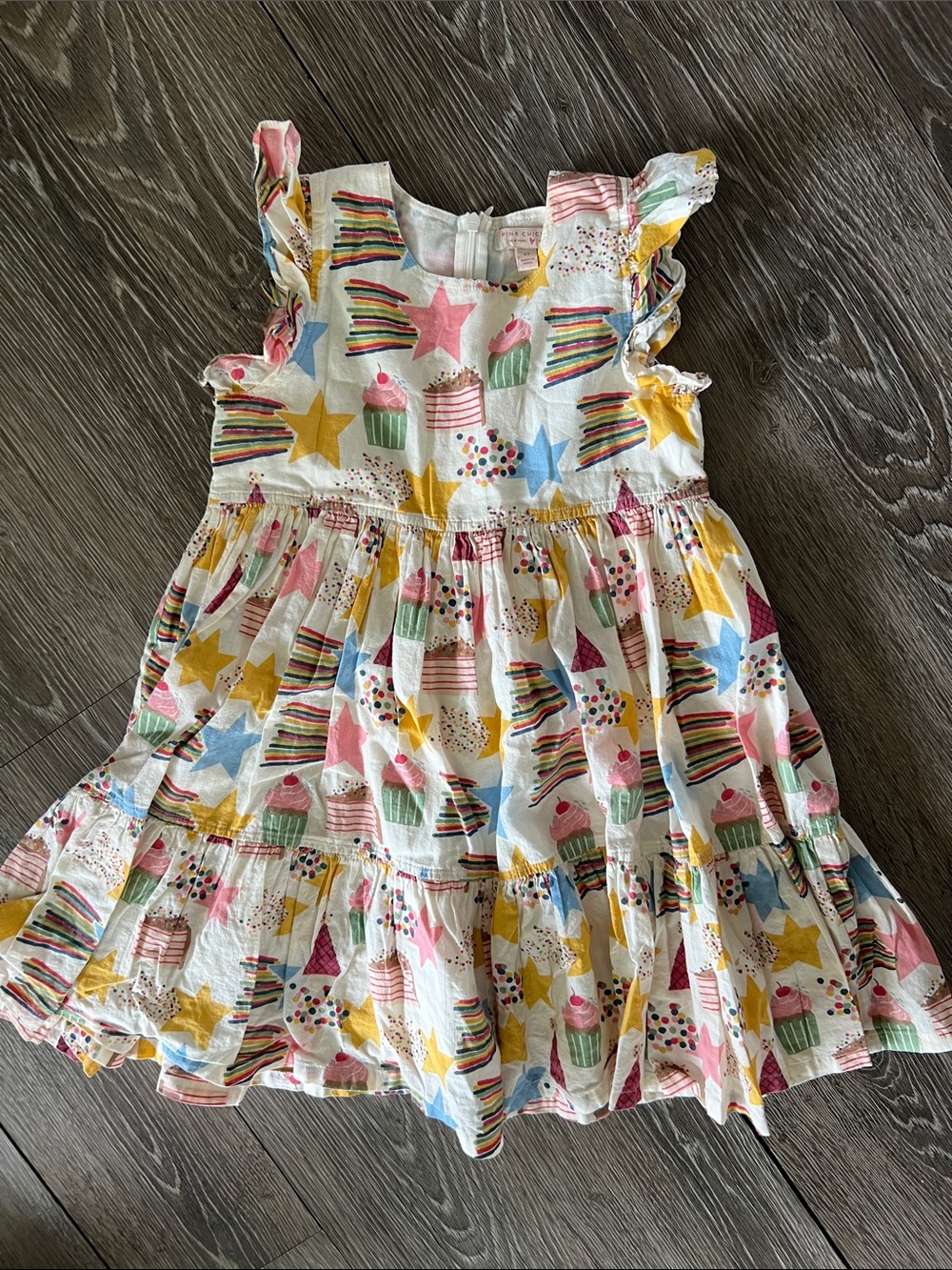 Pink Chicken Girls Birthday Cake Cupcake Party Dress Size 6Y - Picture 2 of 9